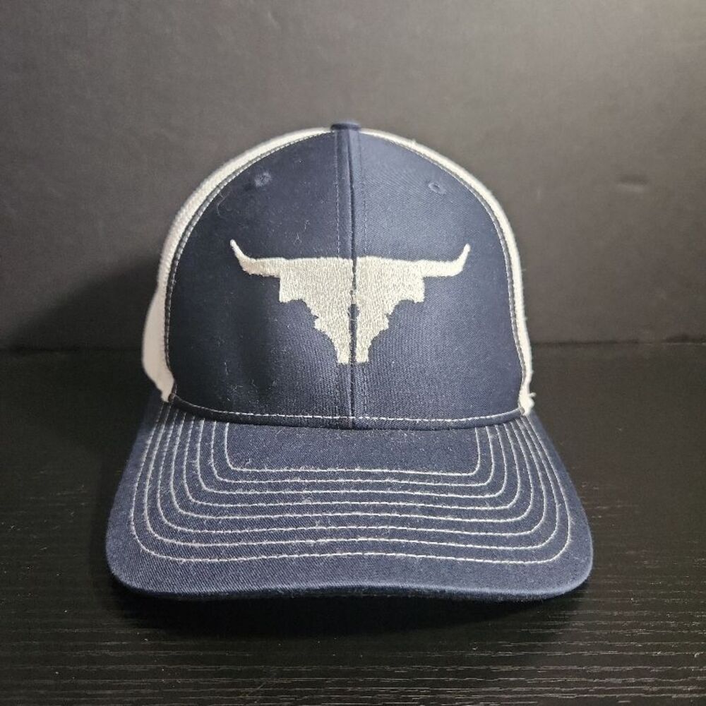 Idaho Longhorn RICHARDSON Model 112 Trucker Hat Navy‎ White Mesh Back Cowboy